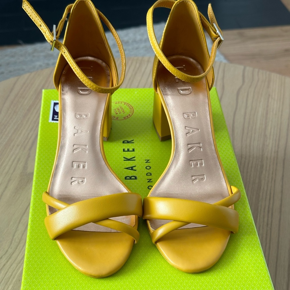 Ted Baker London Sheaha yellow block heels